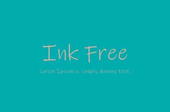 Ink free font
