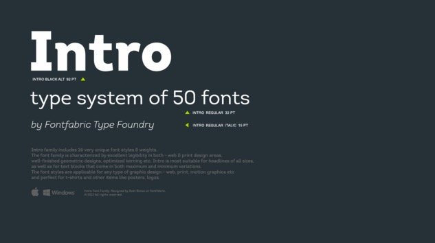 Intro Font free download