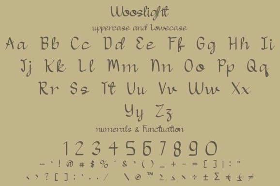 Wooslight Calligraphy Font