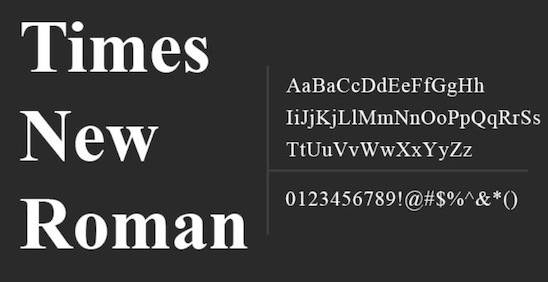 the times new roman font download