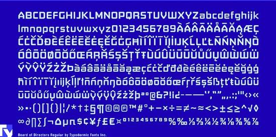 Board of Directors Masculine font