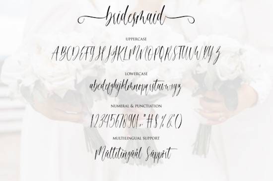 Bridesmaid font free