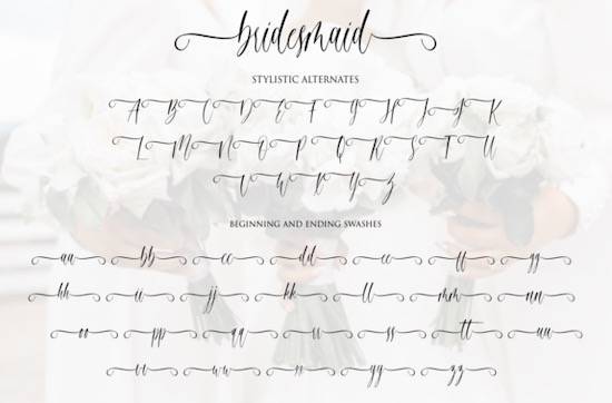 Bridesmaid font