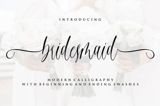 Bridesmaid font free download