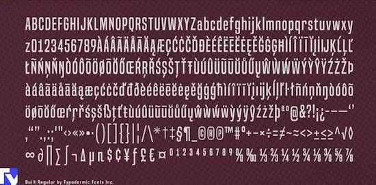 Built Masculine font