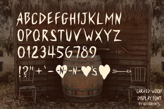 Carved Wood font download