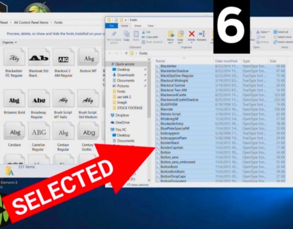 Select all the fonts