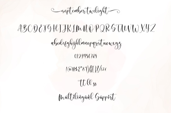 September Twilight font