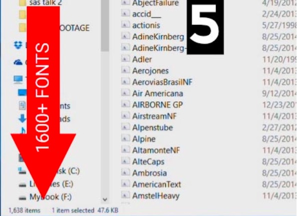 go to the folder where all your downloaded fonts are