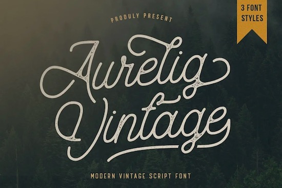 Aurelig Vintage Script font - Fontspace.io