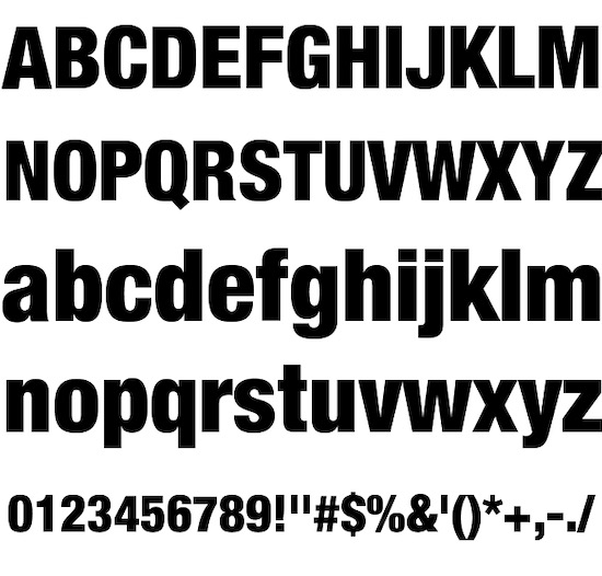 helvetica neue condensed bold website