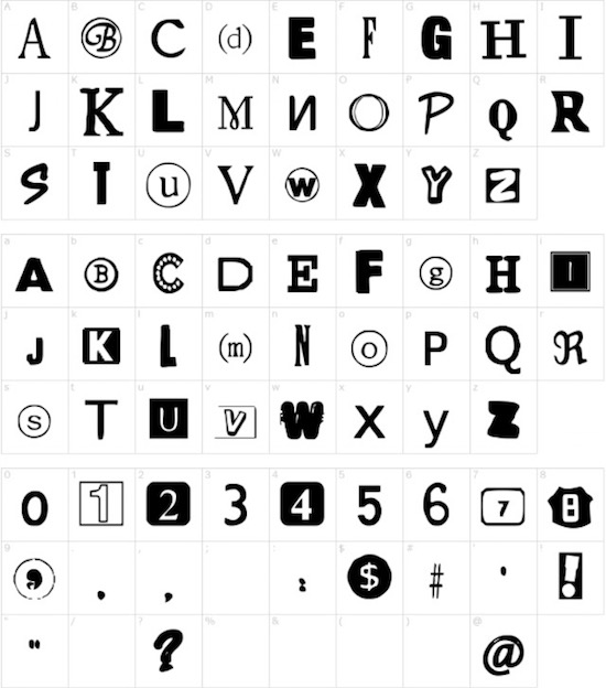 Ransom Note Font free