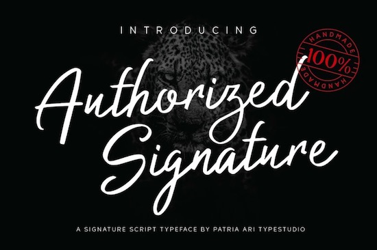 Authorized Signature Font free download
