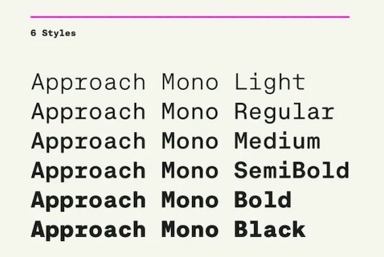 Approach Mono Font free