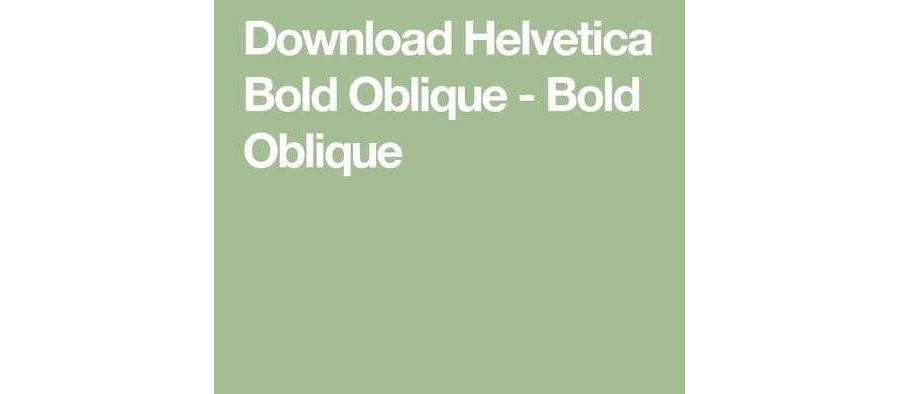 Helvetica Bold Oblique